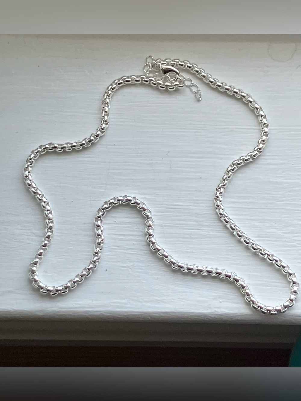 Macys short silver plated chain necklace